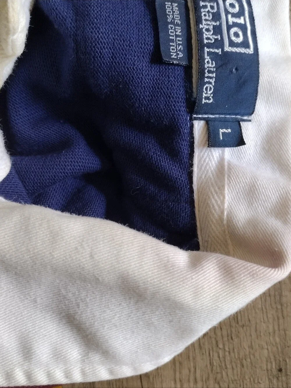 Vtg Polo Ralph Lauren Rugby Shirt Mens L USA Crest Elbow Patch Padded Shoulder.